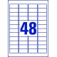 Avery zweckform Usuwalne etykiety uniwersalne, 45,7 x 21,2mm, białe, do drukarki,1440 sztuk
